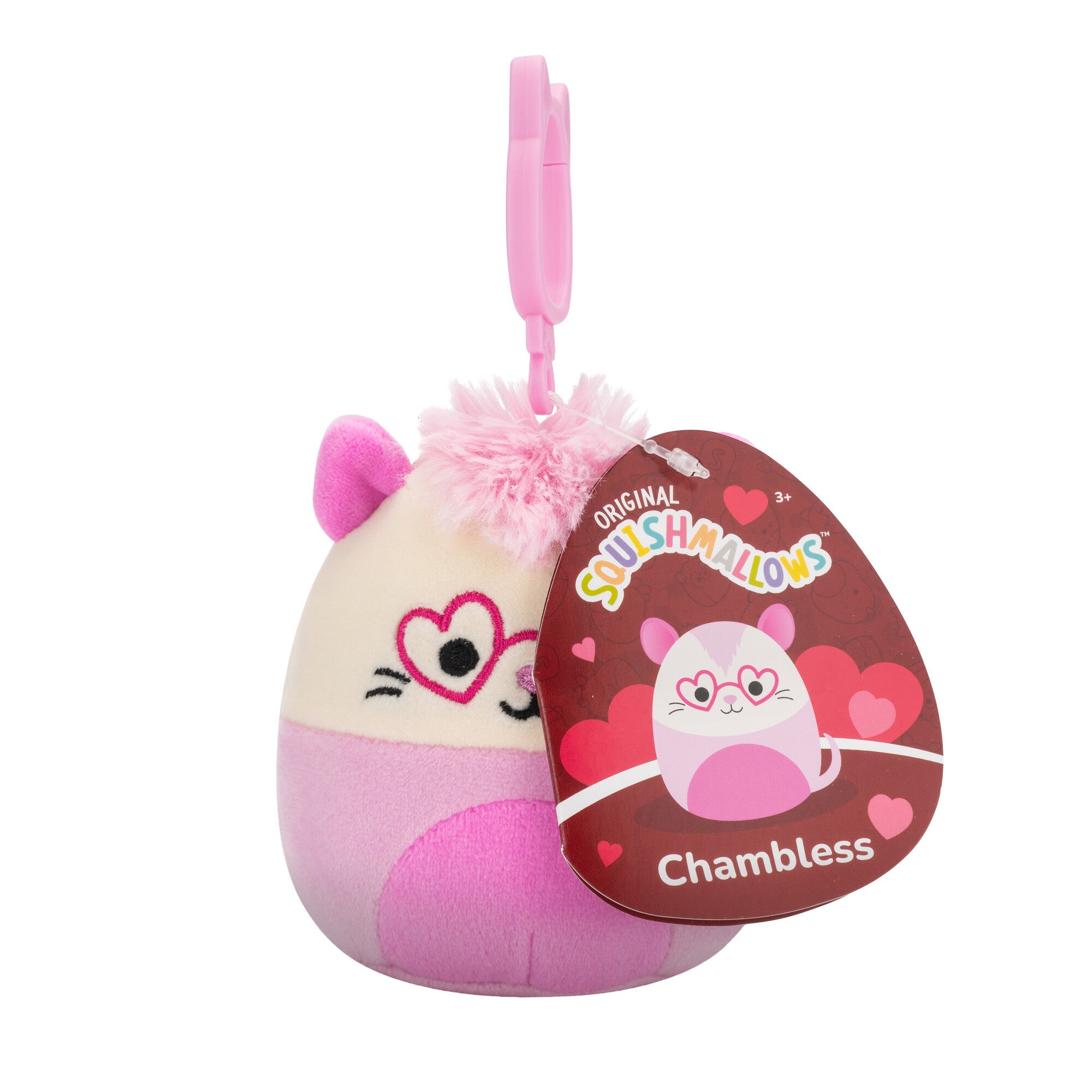 Chambless the Opossum Squishmallows 3.5 Inch (9cm) Clip-On Bag Charm
