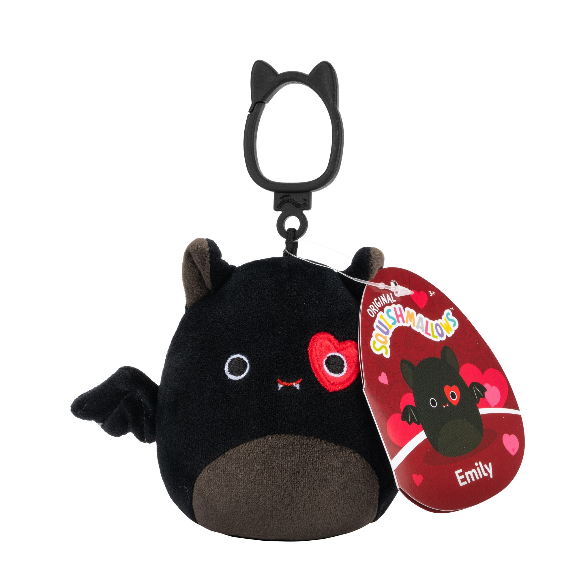 Emily the Bat Squishmallows 3.5 Inch (9cm) Clip-On Bag Charm