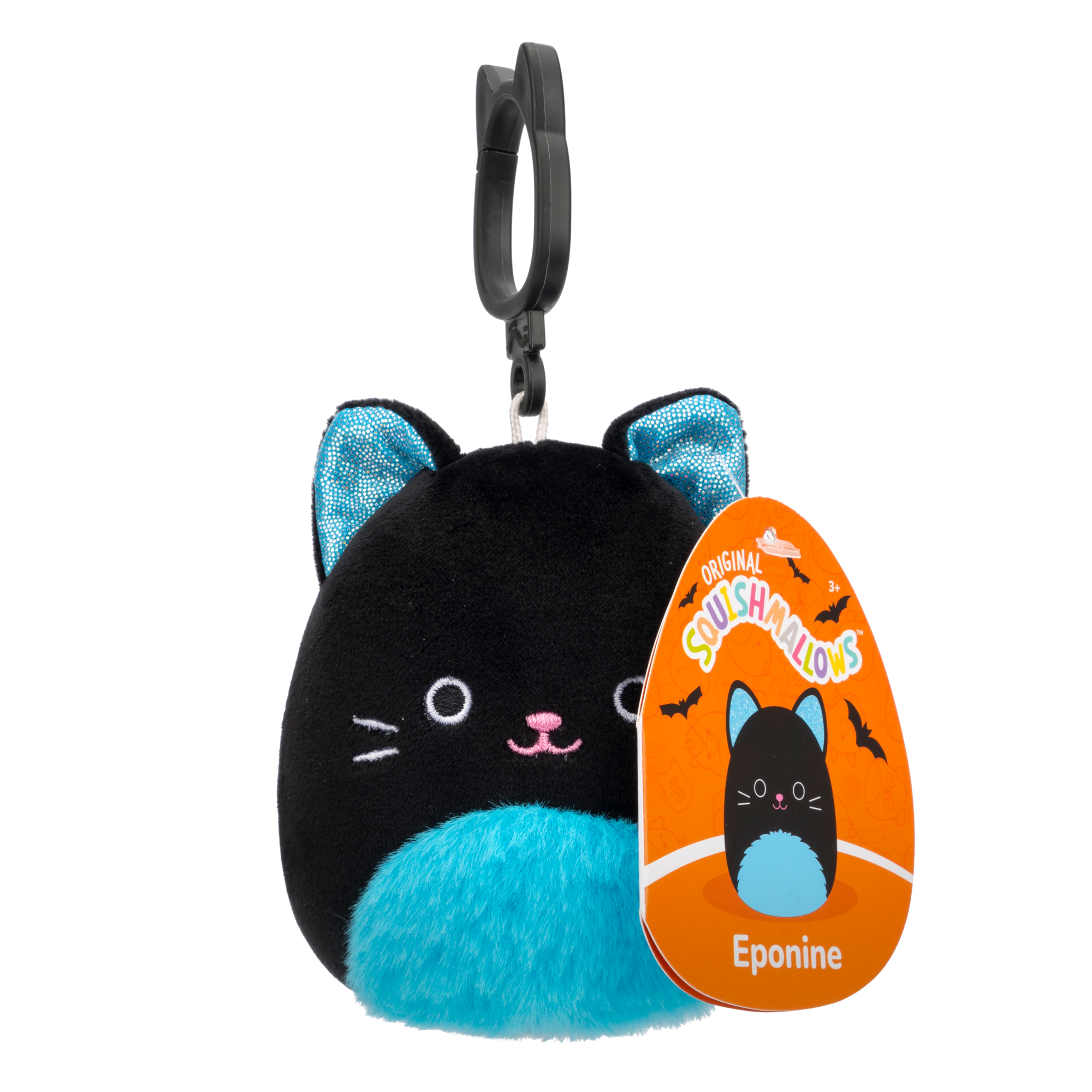 Eponine the Black Cat Squishmallows 3.5 Inch (9cm) Clip-On Bag Charm