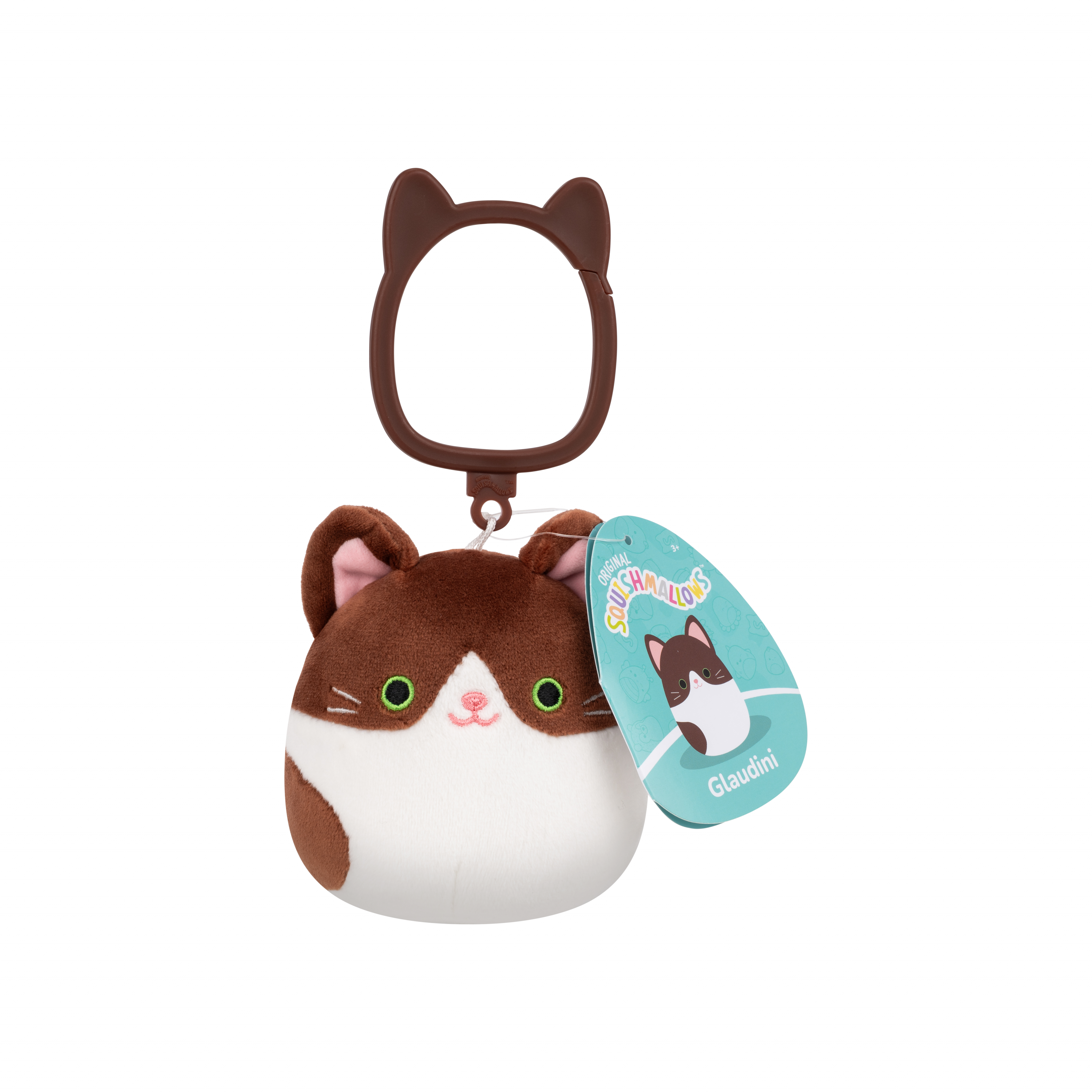 Glaudini the Cat Squishmallows 3.5 Inch (9cm) Clip-On Bag Charm