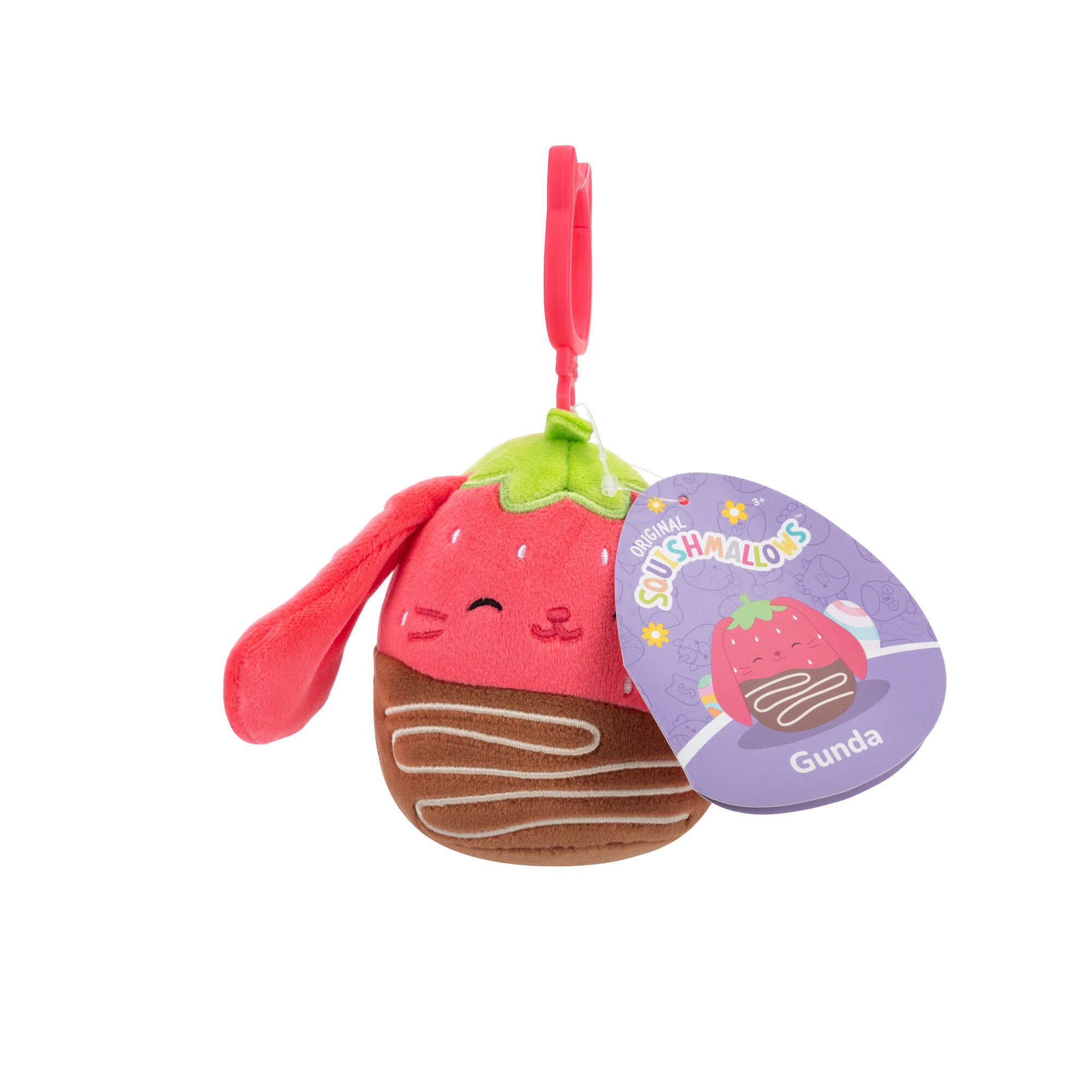 Gunda the Bunny Squishmallows 3.5 Inch (9cm) Clip-On Bag Charm