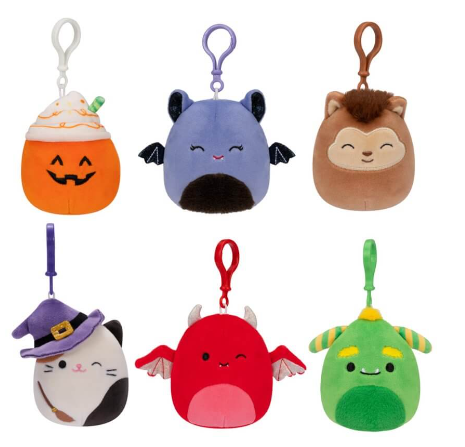 Set of 6 Clips Halloween Squad -3.5" Clip-Ons SQUISHMALLOWS