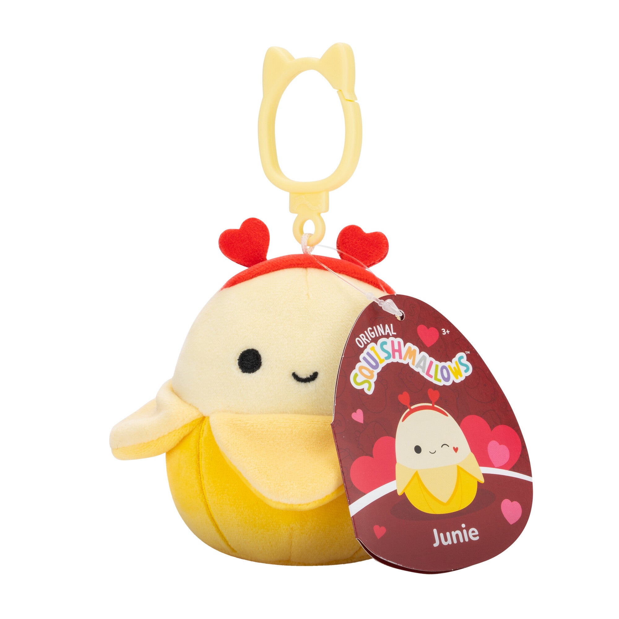 Junie the Banana Squishmallows 3.5 Inch (9cm) Clip-On Bag Charm