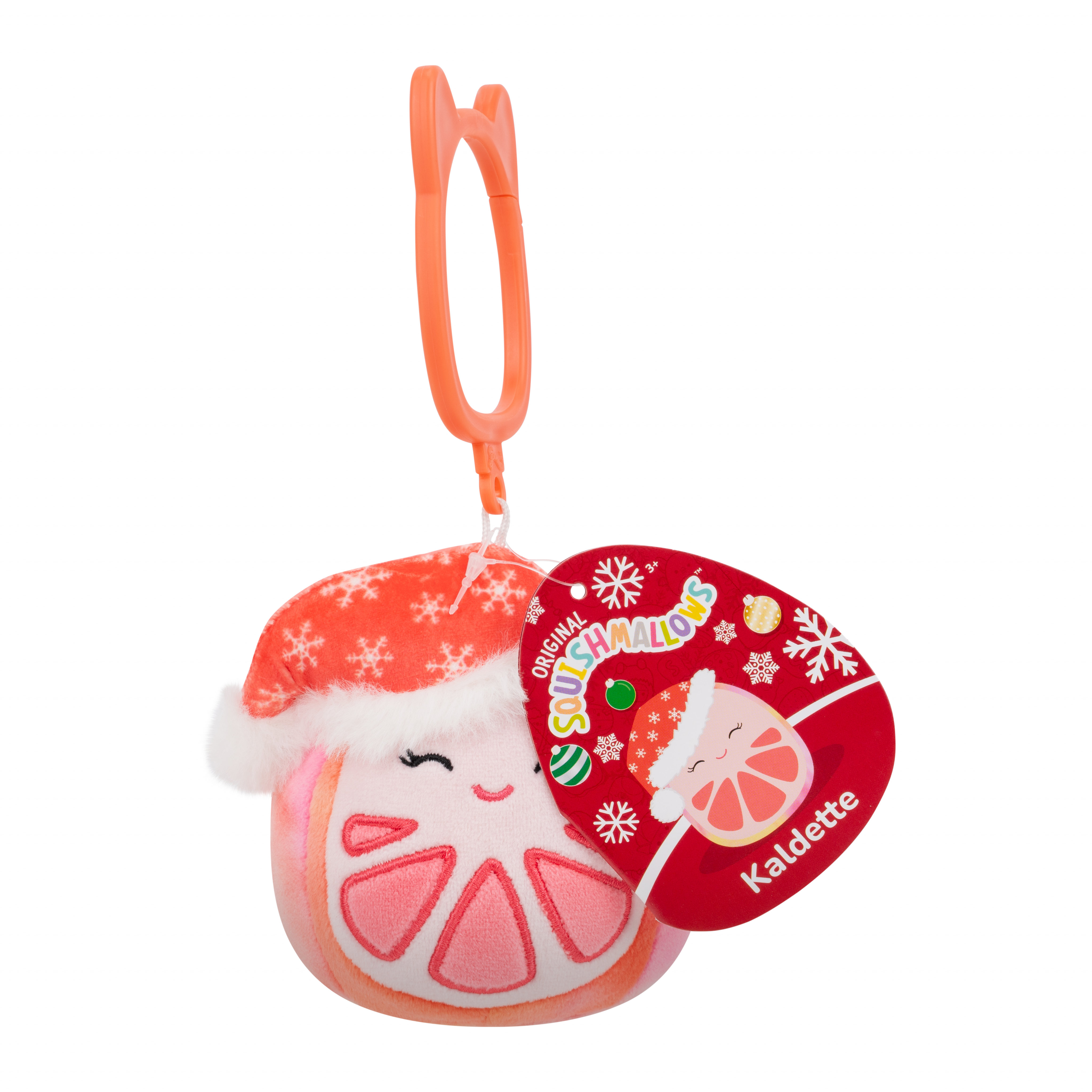 Kaldette the Grapefruit Squishmallows 3.5 Inch (9cm) Clip-On Bag Charm