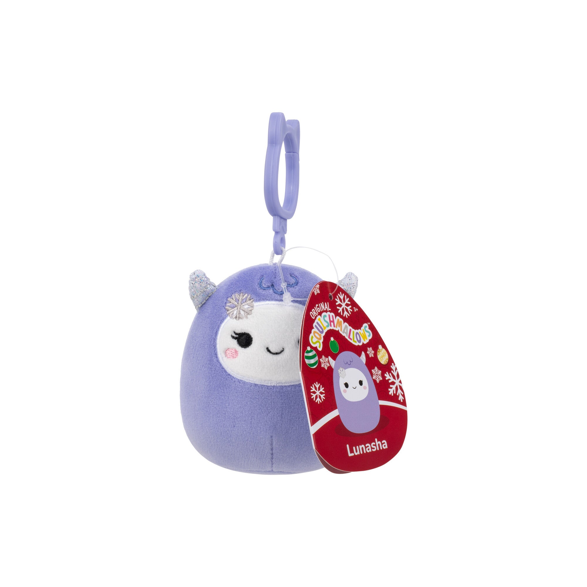 Lunasha the Yeti Squishmallows 3.5 Inch (9cm) Clip-On Bag Charm