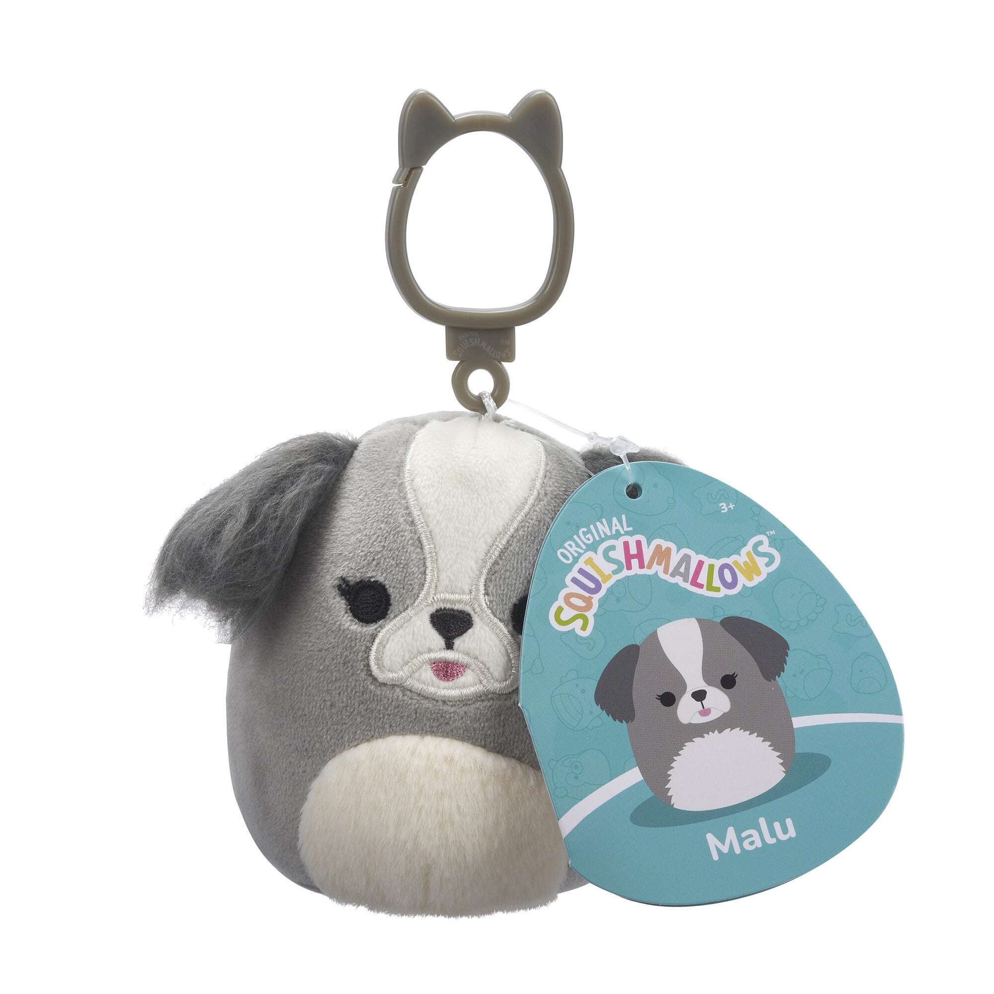 Malu the Shih Tzu Squishmallows 3.5 Inch (9cm) Clip-On Bag Charm