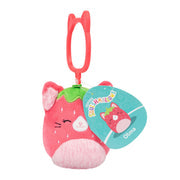Olma the Strawberry Cat Squishmallows 3.5 Inch (9cm) Clip-On Bag Charm