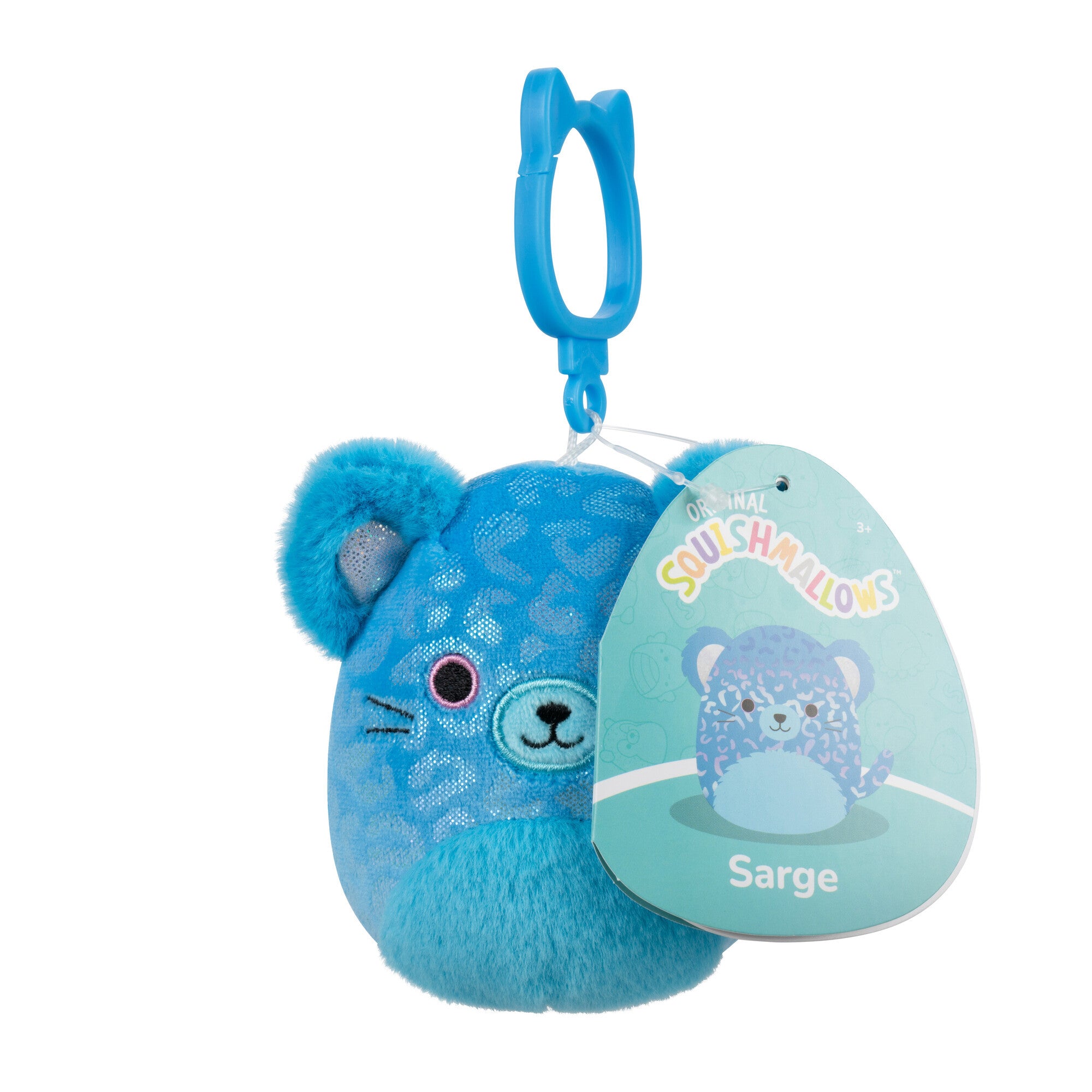 Sarge the Jaguar Squishmallows 3.5 Inch (9cm) Clip-On Bag Charm
