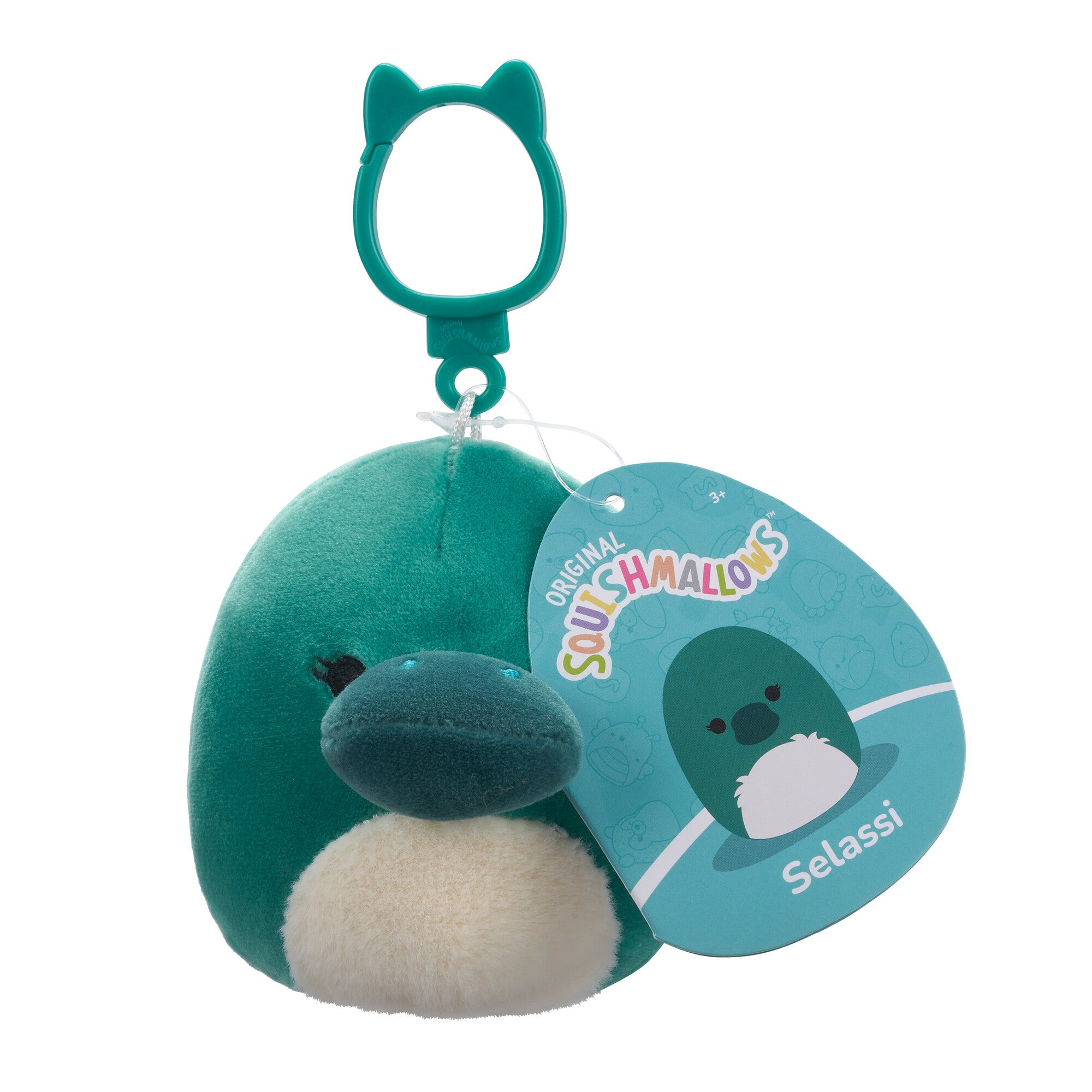 Selassi the Platypus Squishmallows 3.5 Inch (9cm) Clip-On Bag Charm