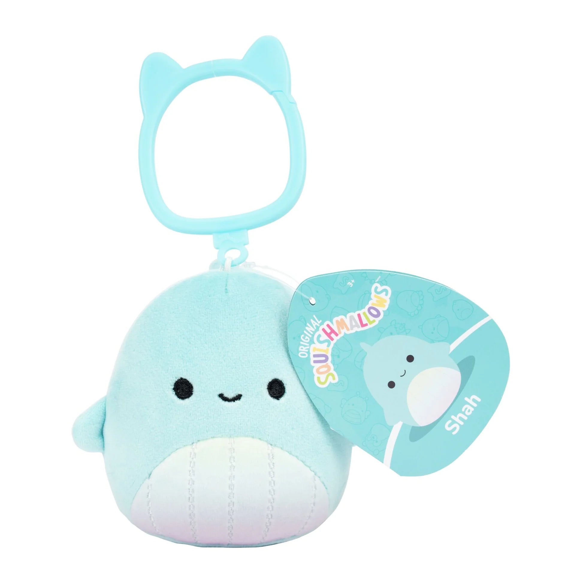 Shah the Team Whale Squishmallows 3.5 Inch (9cm) Clip-On Bag Charm