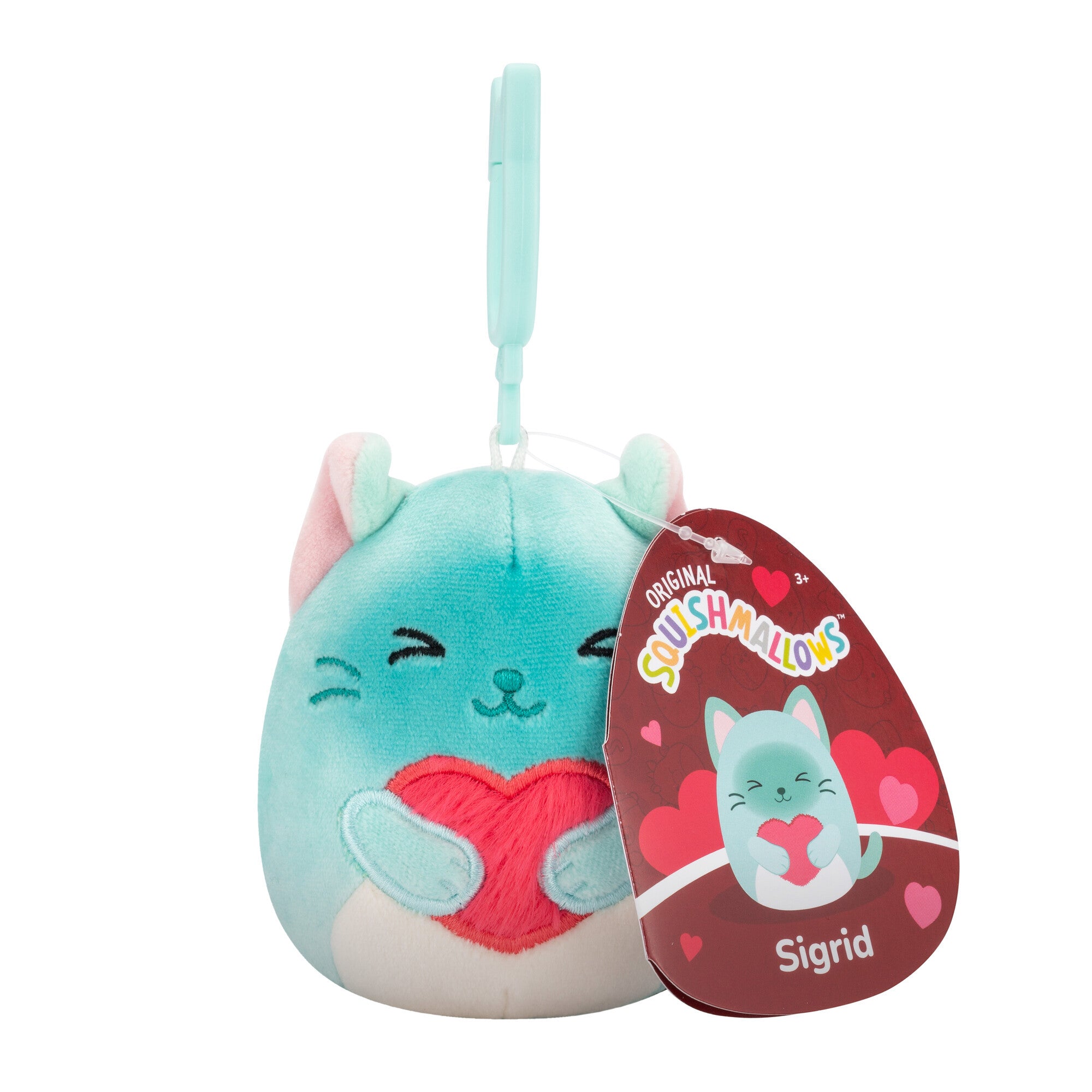 Sigrid the Cat Squishmallows 3.5 Inch (9cm) Clip-On Bag Charm