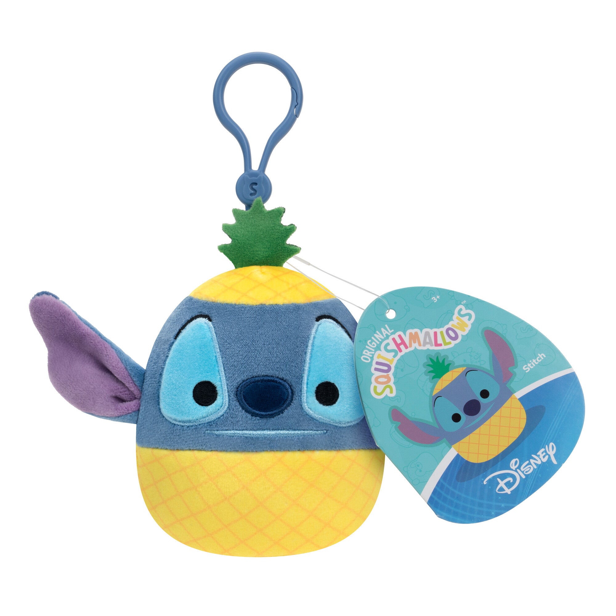 Stitch Pineapple Squishmallows 3.5 Inch (9cm) Clip-On Bag Charm