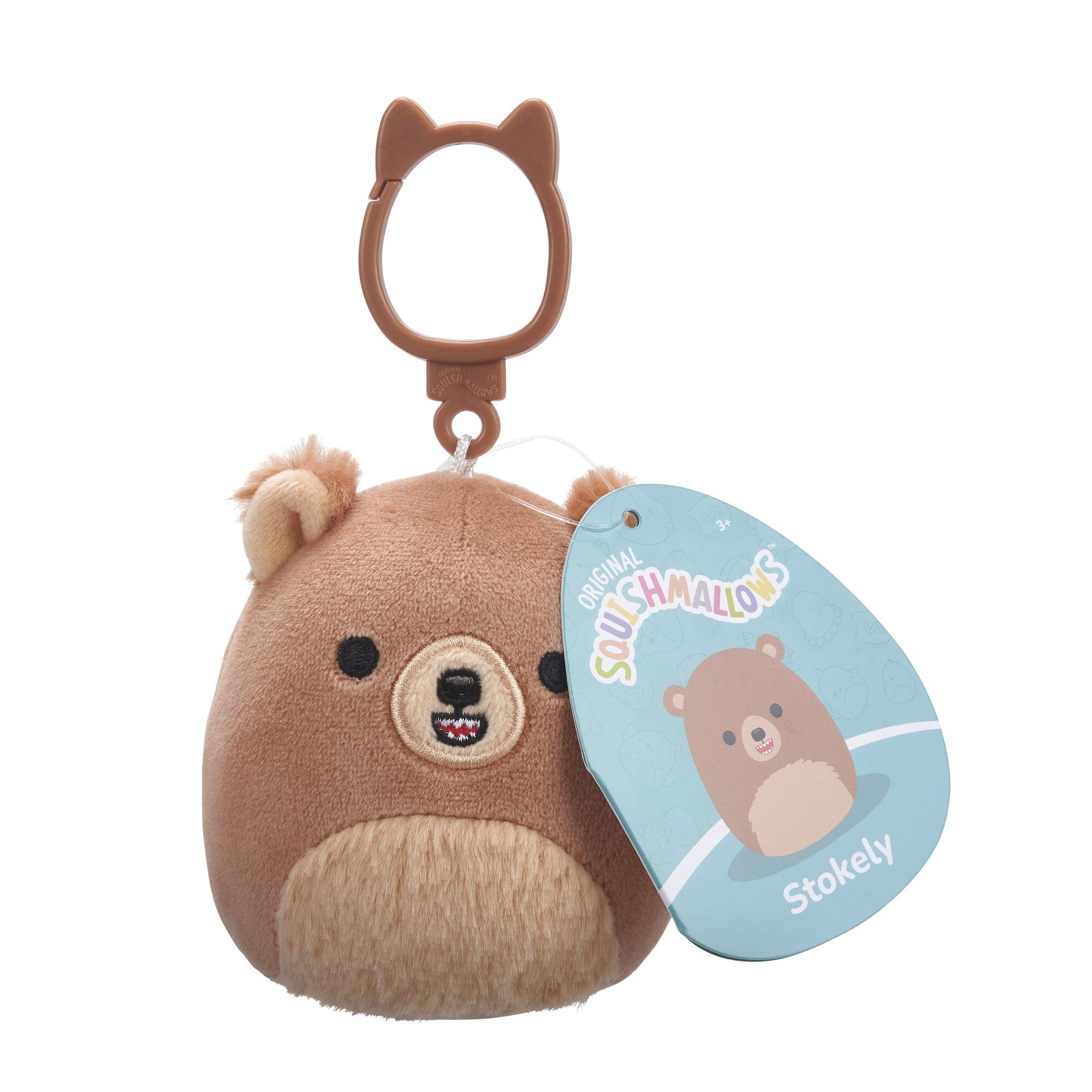 Stokely the Kodiak Bear Squishmallows 3.5 Inch (9cm) Clip-On Bag Charm