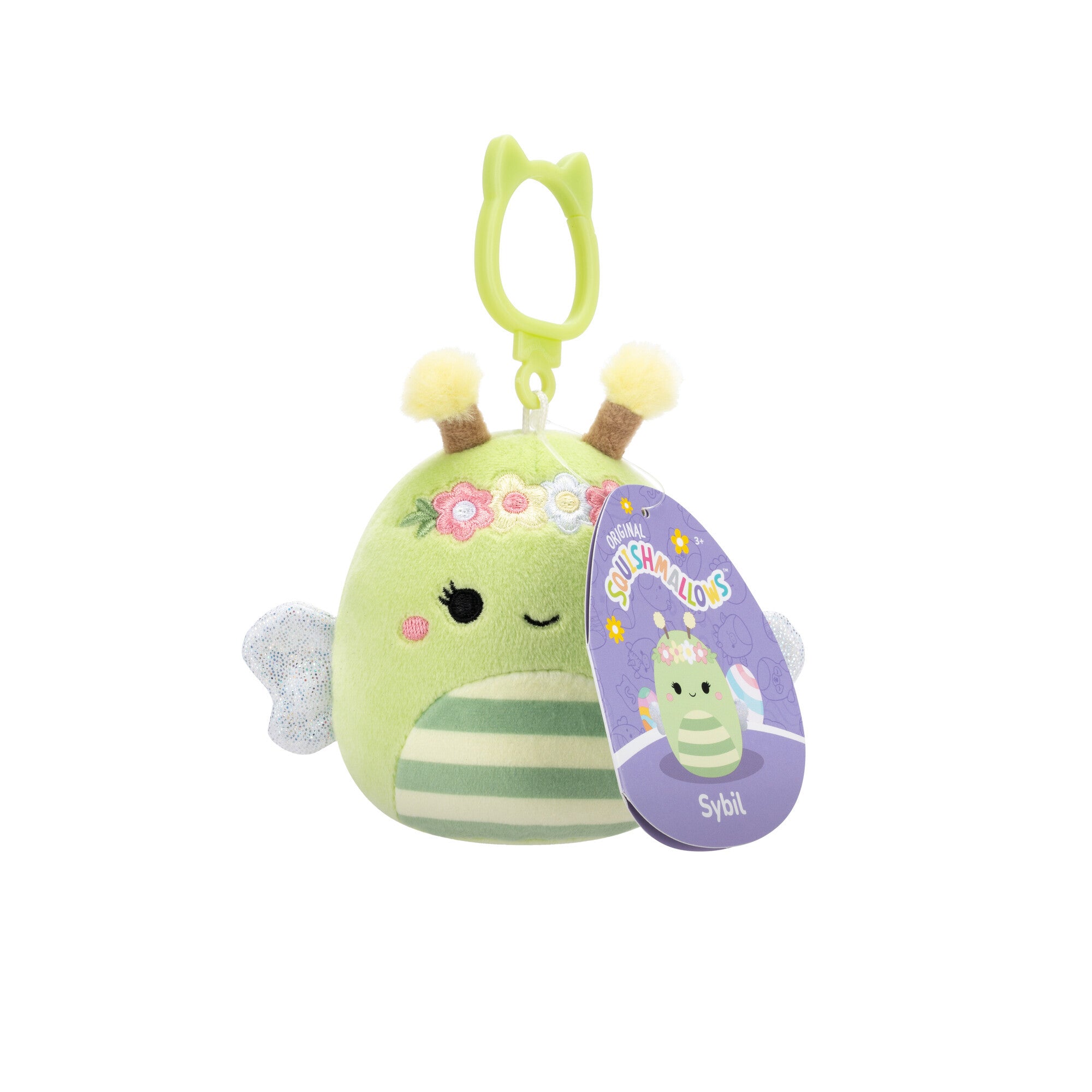 Sybil the Bee Squishmallows 3.5 Inch (9cm) Clip-On Bag Charm