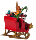 Santa Mickey Mouse and Friends in Sleigh Figural Ornament